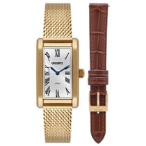 Relógio Orient Feminino Ref: Lgss0077 S3kx Retangular Mesh Dourado + Pulseira Relógio Orient Feminino Ref: Lgss0077 S3kx Retangular Mesh Dourado + Pulseira