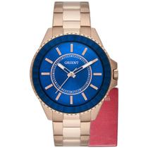 Relógio Orient Feminino Rose Fundo Azul Mtss0002 - Crystal