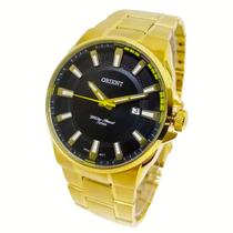 Relógio Orient Luxo Dourado Homem Clássico Prova d'Água Executivo Aço com Data MGSS1189