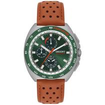 Relógio Orient Masculino Aço Calendário Perpétuo Safira 42mm Verde Sunray MBSCC070 E1MX