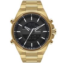 Relógio ORIENT masculino anadigi dourado MGSSA006 G1KX