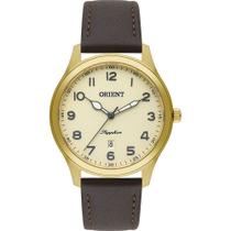 Relógio ORIENT masculino analógico couro marrom MGSC1015 C2NX