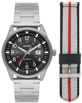 Relógio Orient Masculino Analógico Dupla Pulseira Aço Prata Mostrador Preto MBSS1451P2SX Relógio Orient Masculino Analógico Dupla Pulseira Aço Prata Mostrador Preto MBSS1451P2SX