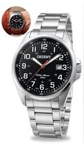 Relógio Orient Masculino Analógico Prata Fundo Preto Aço Inoxidável Prova Dágua 50 Metros Original Relógio Orient Masculino Analógico Prata Fundo Preto Aço Inoxidável Prova Dágua 50 Metros Original