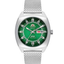 Relógio ORIENT masculino analógico prata verde F49SS011 E1SX