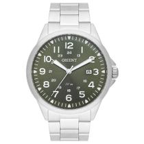 Relógio ORIENT masculino analógico prata verde MBSS1380 E2SX