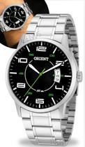 Relógio Orient Masculino Analógico Quartz De Pulso Esportivo Casual Prateado Em Aço Inoxidável A Prova Dágua Em 50 Metros Com Calendário Original