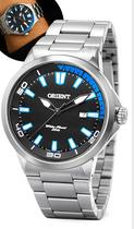 Relógio Orient Masculino Analógico Quartz De Pulso Esportivo Casual Prateado Em Aço Inoxidável A Prova Dágua Em 50 Metros Original
