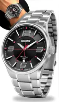 Relógio Orient Masculino Analógico Quartz De Pulso Esportivo Casual Prateado Em Aço Inoxidável A Prova Dágua Em 50 Metros Original