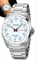 Relógio Orient Masculino Analógico Quartz Esportivo Casual De Pulso Prateado Em Aço Inoxidável A Prova Dágua Em 50 Metros Original