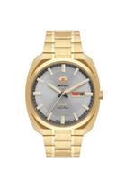 Relógio Orient Masculino Automático 3 Estrelas Aço Dourado Fundo Claro F49GG021 S1KX Relógio Orient Masculino Automático 3 Estrelas Aço Dourado Fundo Claro F49GG021 S1KX