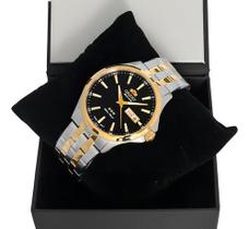 Relógio Orient Masculino Automatico 469tt043 P1sk Misto Aço Cor Do Bisel Dourado Cor Do Fundo Preto