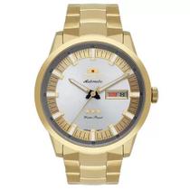 Relógio Orient Masculino Automático - Dourado com Mostrador Branco e Calendário