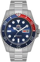 Relógio Orient Masculino Automático F49SS026NH Submariner Pepsi Azul 42mm Aço Inox 10 ATM