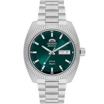 Relógio Orient Masculino Automático Heritage 3 Estrelas Aço Safira Aro Canelado Verde YN6SS026E1SX Relógio Orient Masculino Automático Heritage 3 Estrelas Aço Safira Aro Canelado Verde YN6SS026E1SX