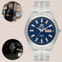 Relógio Orient Masculino Automático Prata 3 Estrelas 469SS075NH D1SX Relógio Orient Masculino Automático Prata 3 Estrelas 469SS075NH D1SX