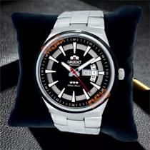 Relógio Orient Masculino Automático - Prata com Mostrador Preto e Calendário