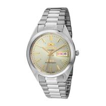 Relogio Orient Masculino Automatico prata prateado dourado 3 estrelas aço inox calendario 469WA3NH C1SX