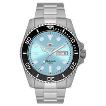 Relógio Orient Masculino Automático Submariner Aço Azul Celeste NH3SS010 A1SX Original Relógio Orient Masculino Automático Submariner Aço Azul Celeste NH3SS010 A1SX Original