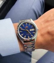 Relógio Orient Masculino Azul Automático 21 jewelis