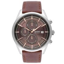 Relógio ORIENT masculino cronógrafo couro MBSCC053 N1NX
