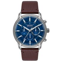 Relógio orient masculino cronografo couro mbscc055 d1nx