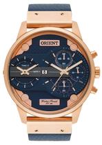 Relogio Orient Masculino Cronografo Mrsct001 D1dx Rose Couro