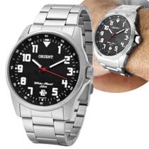 Relógio Orient Masculino De Pulso Analógico Lançamento Fundo Preto Brilha No Escuro A Prova DÁgua em 50 Metros