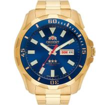 Relógio Orient Masculino Dourado Azul 469GP078FD1KX
