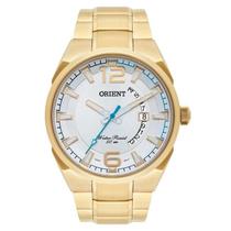Relogio Orient Masculino Dourado fundo branco folheado banhado MGSS1159 S2KX Relogio Orient Masculino Dourado fundo branco folheado banhado MGSS1159 S2KX