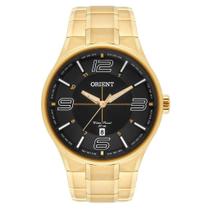 Relogio Orient Masculino Dourado fundo preto a prova dagua Mgss1136 P2kx