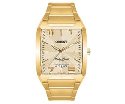 Relogio Orient Masculino Dourado Quadrado social retangular executivo Aço Inox com calendário Ggss1007 C2kx