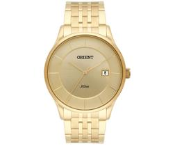 Relogio Orient Masculino dourado slim social minimalista executivo MGSS1127 C1KX