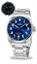Relógio Orient Masculino Esportivo De Pulso Prata Em Aço Inoxidável Mostrador Azul Com Efeito Fosforescente A Prova Dágua em 50 metros Original Relógio Orient Masculino Esportivo De Pulso Prata Em Aço Inoxidável Mostrador Azul Com Efeito Fosforescente A Prova Dágua em 50 metros Original
