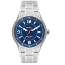Relógio Orient Masculino Esportivo - Prata com Mostrador Azul e Calendário