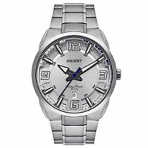 Relogio Orient Masculino esportivo prata e azul aço inox MBSS1359 S2SX