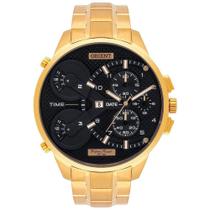 Relogio Orient Masculino MGSST003 P2KX Cronógrafo XL Dourado Mostrador Preto