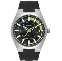 Relógio Orient Masculino Neo Sorts - Prata com Mostrador Preto e Pulseira de Silicone Preta