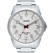 Relogio Orient Masculino prata aço inox fundo branco com Números Mbss1154a S2sx Relogio Orient Masculino prata aço inox fundo branco com Números Mbss1154a S2sx
