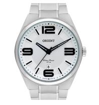 Relógio Orient Masculino - Prata com Mostrador Branco e Detalhes Numéricos Preto