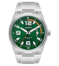 Relógio Orient Masculino Prata Fundo Verde - mbss1429