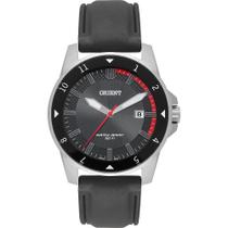 Relogio Orient Masculino prata preto antialérgico pulseira de borracha silicone com calendario MBSP1039 P1PX