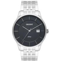 Relogio Orient Masculino prata slim fino minimalista social inox Mbss1293 G1SX