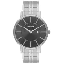 Relogio Orient Masculino prata slim minimalista caixa fina MBSS1261 G1SX