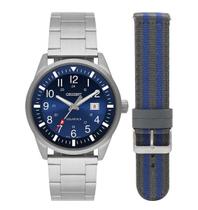 RELÓGIO ORIENT MASCULINO PRATEADO + Pulseira MBSS1452 D2SX