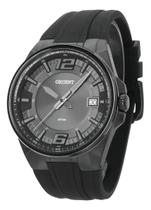 Relógio Orient Masculino Preto Quartzo Pulseira Borracha Caixa Aço Calendário 50m Relógio Orient Masculino Preto Quartzo Pulseira Borracha Caixa Aço Calendário 50m