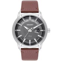 Relógio Orient Masculino Pulseira De Couro Marrom Grande MBSC1039