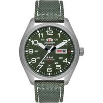 Relógio Orient Masculino Ref: F49sn020nh E2ep Automático Militar Prateado Nylon