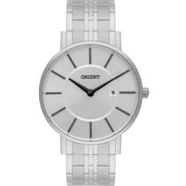 Relogio Orient Masculino slim minimalista prata de aço inox prateado caixa fina baixa MBSS1261 S1SX