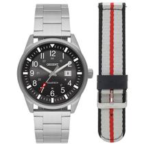 Relogio Orient Masculino SOLAR prata preto troca pulseira MBSS1451 P2SX Relogio Orient Masculino SOLAR prata preto troca pulseira MBSS1451 P2SX